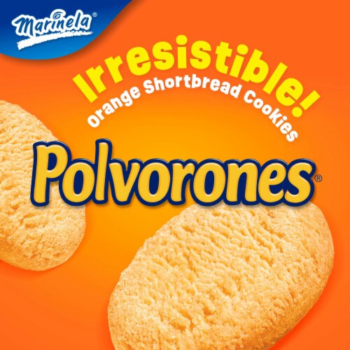 Marinela Polvorones Orange Shortbread Cookies Perspective: left