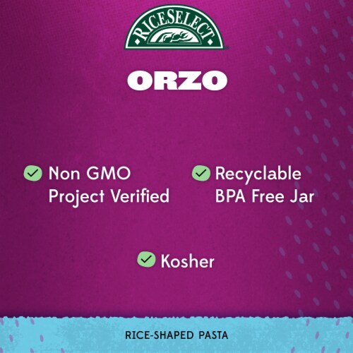 RiceSelect Orzo Pasta, Non-GMO Perspective: left