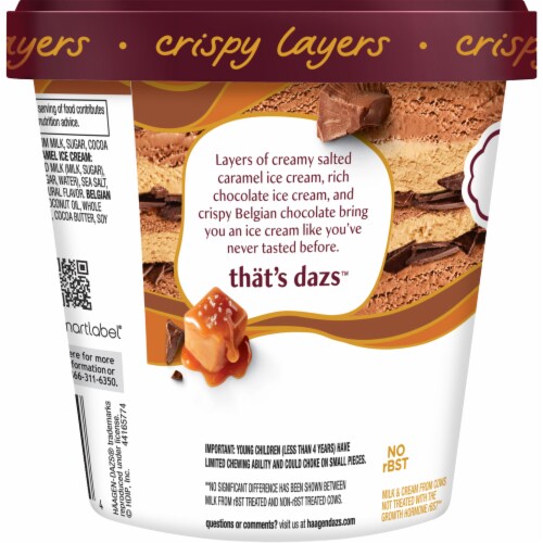 Haagen-Dazs® Salted Caramel & Chocolate Trio Crispy Layers Ice Cream Perspective: left