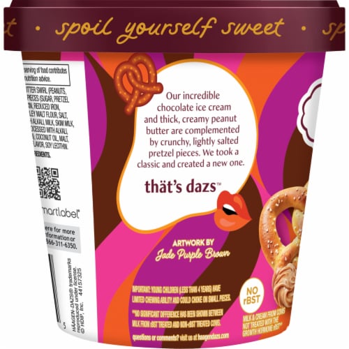 Haagen Dazs® Chocolate Peanut Butter Pretzel Ice Cream Pint Perspective: left