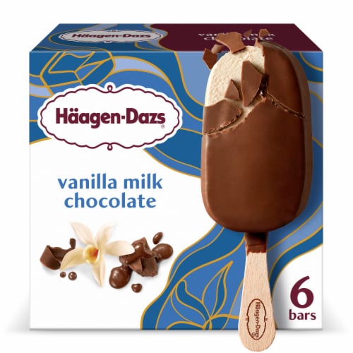Haagen Dazs® Vanilla Milk Chocolate Ice Cream Bars Perspective: left