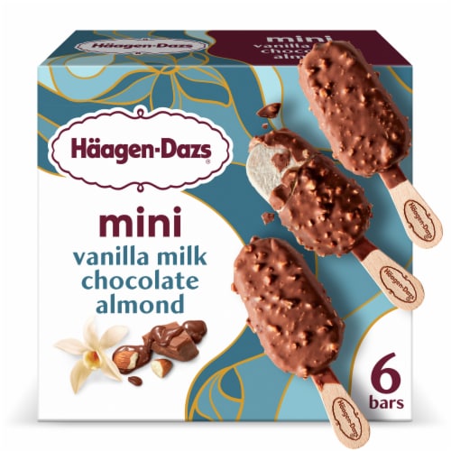 Haagen Dazs® Vanilla Milk Chocolate Almond Ice Cream Bars Perspective: left