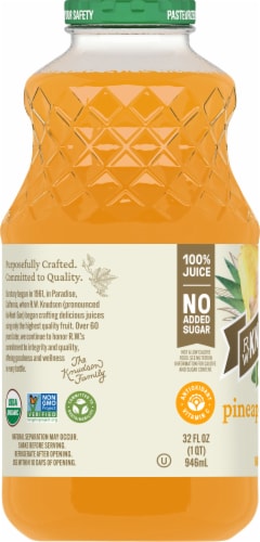 R.W. Knudsen Family Organic Pineapple Ginger Juice Perspective: left