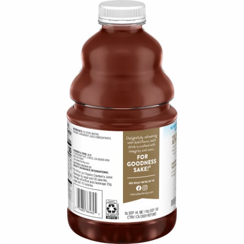 R.W. Knudsen Family Just Cranberry Juice, 100% Juice, 32 oz, Glass