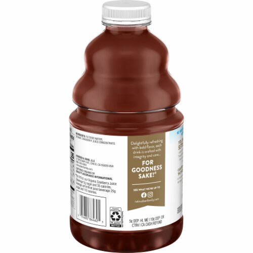 RW Knudsen Family Lower Sugar Organic Cranberry Juice Beverage Perspective: left