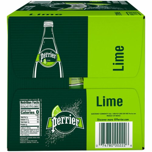 Perrier Sparkling Natural Mineral Water Lime Perspective: left