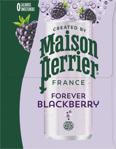 Maison Perrier™ Blackberry Flavored Sparkling Water Cans Perspective: left
