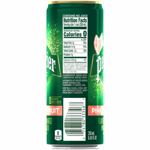 Perrier® Pink Grapefruit Flavored Carbonated Mineral Water Perspective: left