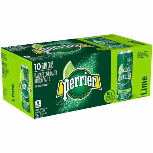 Perrier Lime Flavored Carbonated Mineral Water 10 Count Perspective: left