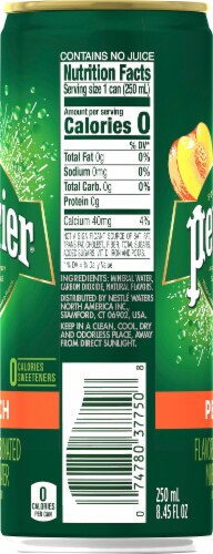 Perrier® Peach Sparkling Natural Mineral Water Perspective: left