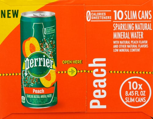 Perrier® Peach Flavored Sparkling Mineral Water Perspective: left