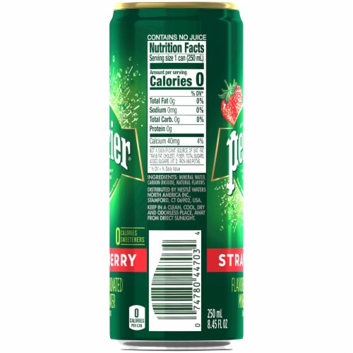 Perrier® Strawberry Flavored Carbonated Mineral Water Perspective: left