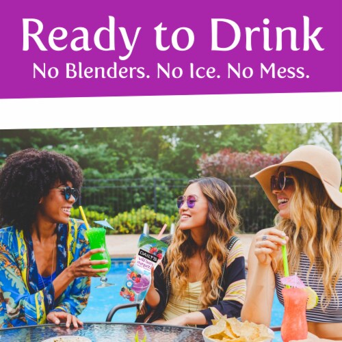 Daily's Wild Berry Frozen Margarita Ready to Drink Cocktail Single Pouch Perspective: left