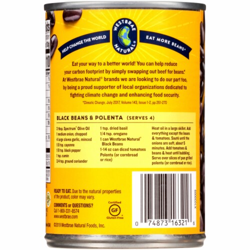 Westbrae Natural® Organic Black Beans Perspective: left