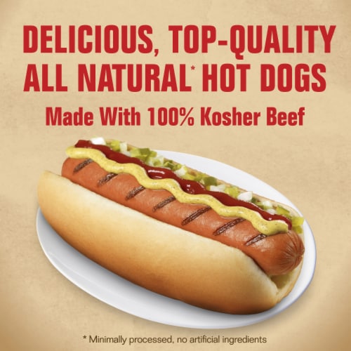 Hebrew National All Natural* Uncured Beef Franks Hot Dogs Perspective: left