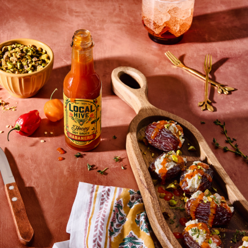 Local Hive™ Habanero Honey Hot Sauce Perspective: left