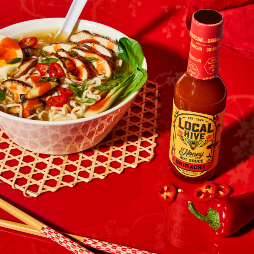 Local Hive Sriracha Hot Honey Sauce Perspective: left