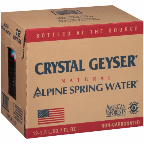 Crystal Geyser Alpine Spring Bottled Water Perspective: left