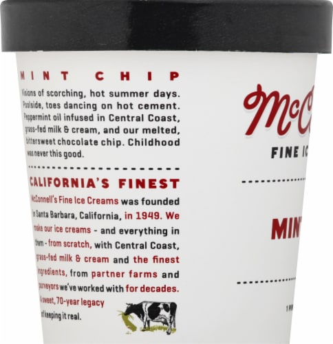 McConnell's Mint Chocolate Chip Ice Cream Pint Perspective: left