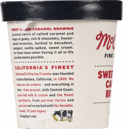 McConnell's Sweet Cream Caramel Brownie Ice Cream Perspective: left