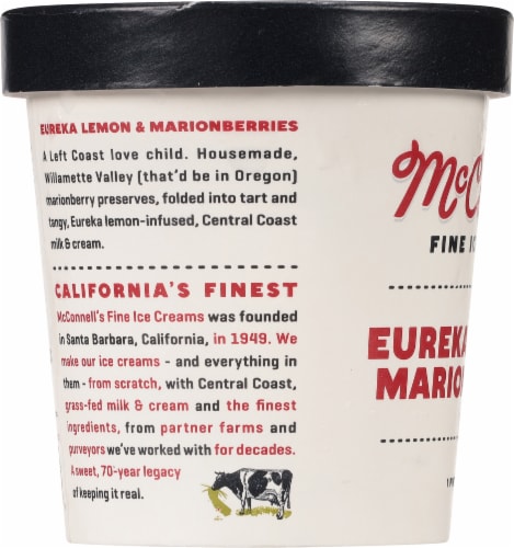 McConnell's® Eureka Lemon & Marionberries Ice Cream Pint Perspective: left