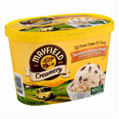 Mayfield Creamery® Southern Butter Pecan Ice Cream Tub Perspective: left
