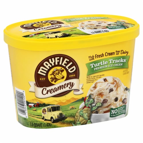 Mayfield Creamery Turtle Tracks(R) Premium Ice Cream Perspective: left