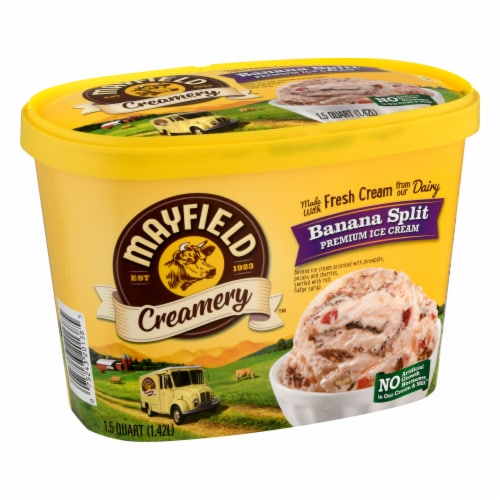 Mayfield Creamery® Banana Split Ice Cream Tub Perspective: left