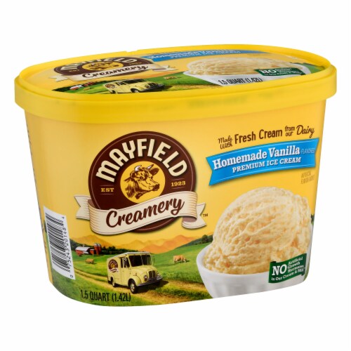 Mayfield Creamery® Homemade Vanilla Ice Cream Tub Perspective: left