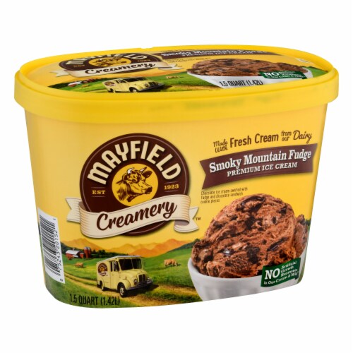 Mayfield Creamery® Smoky Mountain Fudge Ice Cream Tub Perspective: left