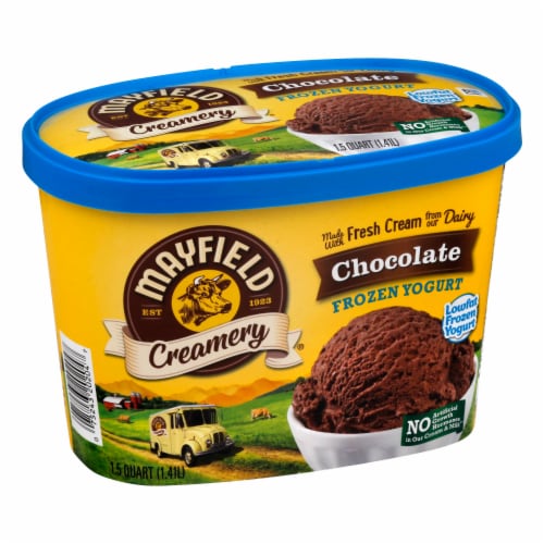 Mayfield Creamery® Lowfat Chocolate Frozen Yogurt Tub Perspective: left