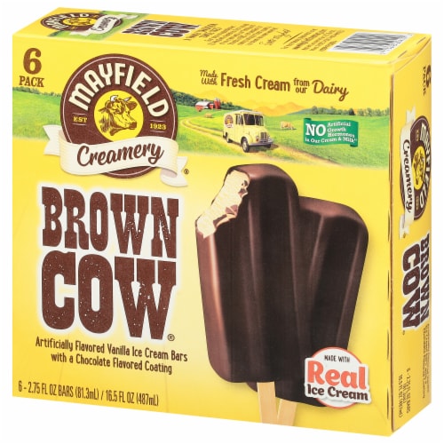 Mayfield Creamery® Brown Cow Vanilla & Chocolate Multipack Ice Cream Pops Perspective: left