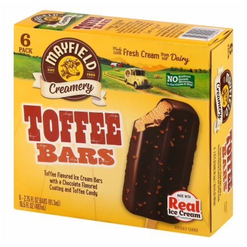 Mayfield Creamery Toffee Ice Cream Bars Perspective: left