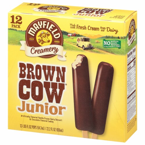 Mayfield Creamery® Brown Cow Junior Vanilla & Chocolate Multipack Dairy Dessert Pops Perspective: left