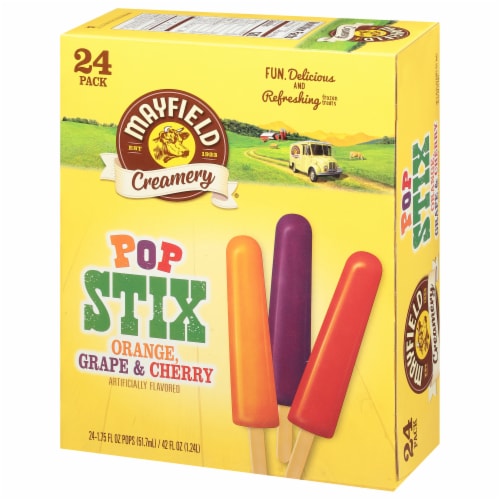 Mayfield Creamery Orange Grape & Cherry Pop Stix Perspective: left