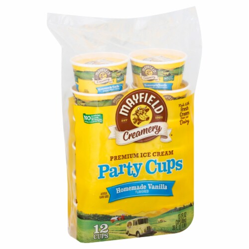 Mayfield Creamery Homemade Vanilla Flavored Premium Ice Cream Party Cups Perspective: left