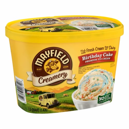 Mayfield Creamery® Birthday Cake Ice Cream Tub Perspective: left