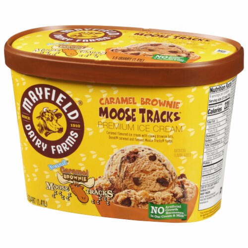 Mayfield Moose Tracks Caramel Brownie Ice Cream Perspective: left