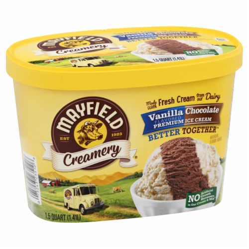 Mayfield Creamery® Better Together Vanilla & Chocolate Ice Cream Tub Perspective: left
