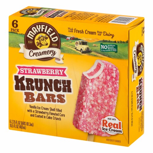 Mayfield Creamery Strawberry Krunch Bars Ice Cream Bars Perspective: left