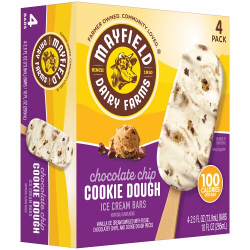 Mayfield Chocolate Chip Cookie Dough Ice Cream Bars Perspective: left