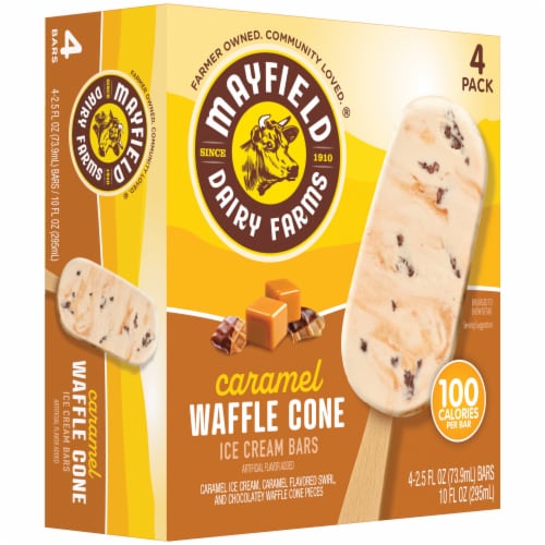 Mayfield Caramel Waffle Cone Ice Cream Bars Perspective: left