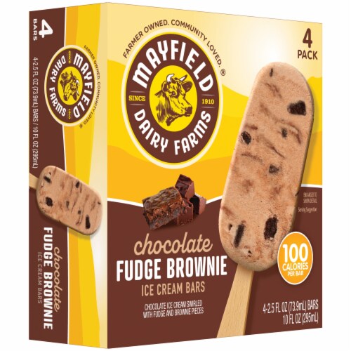 Mayfield Chocolate Fudge Brownie Ice Cream Bars Perspective: left