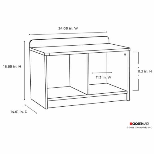 ClosetMaid Cubical Heavy Duty Small Wood 2-Cube Storage Bench - White Perspective: left