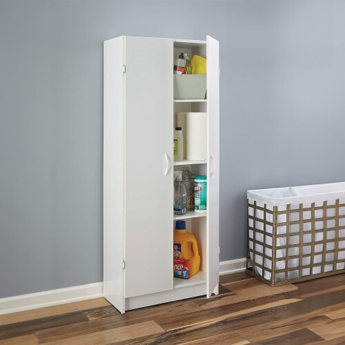 ClosetMaid 896700 12.5 x 24 x 59.5 Inch Adjustable 4 Shelf Pantry Cabinet, White Perspective: left