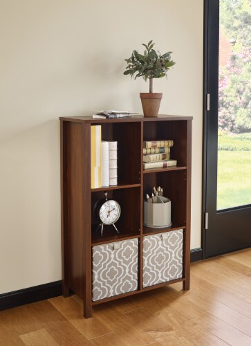 Dark wood shop cube storage