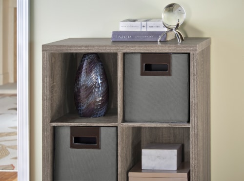 ClosetMaid Decorative Storage Fabric Bin - Ash Grey Perspective: left