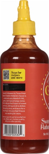 Texas Pete® Sweet CHAbanero Sweet Sriracha Habanero Sauce Perspective: left