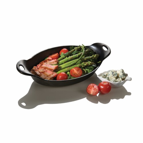 Lodge 16-Ounce Cast Iron Oval Mini Server, Black