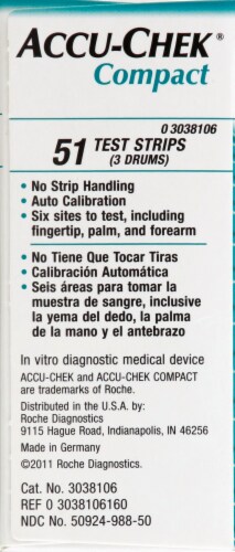 Accu-Chek Compact Diabetes Test Strips Perspective: left